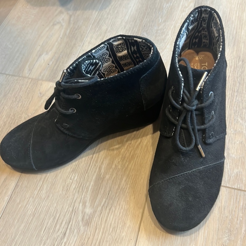 Black Tom Wedges - Size 8 worn once